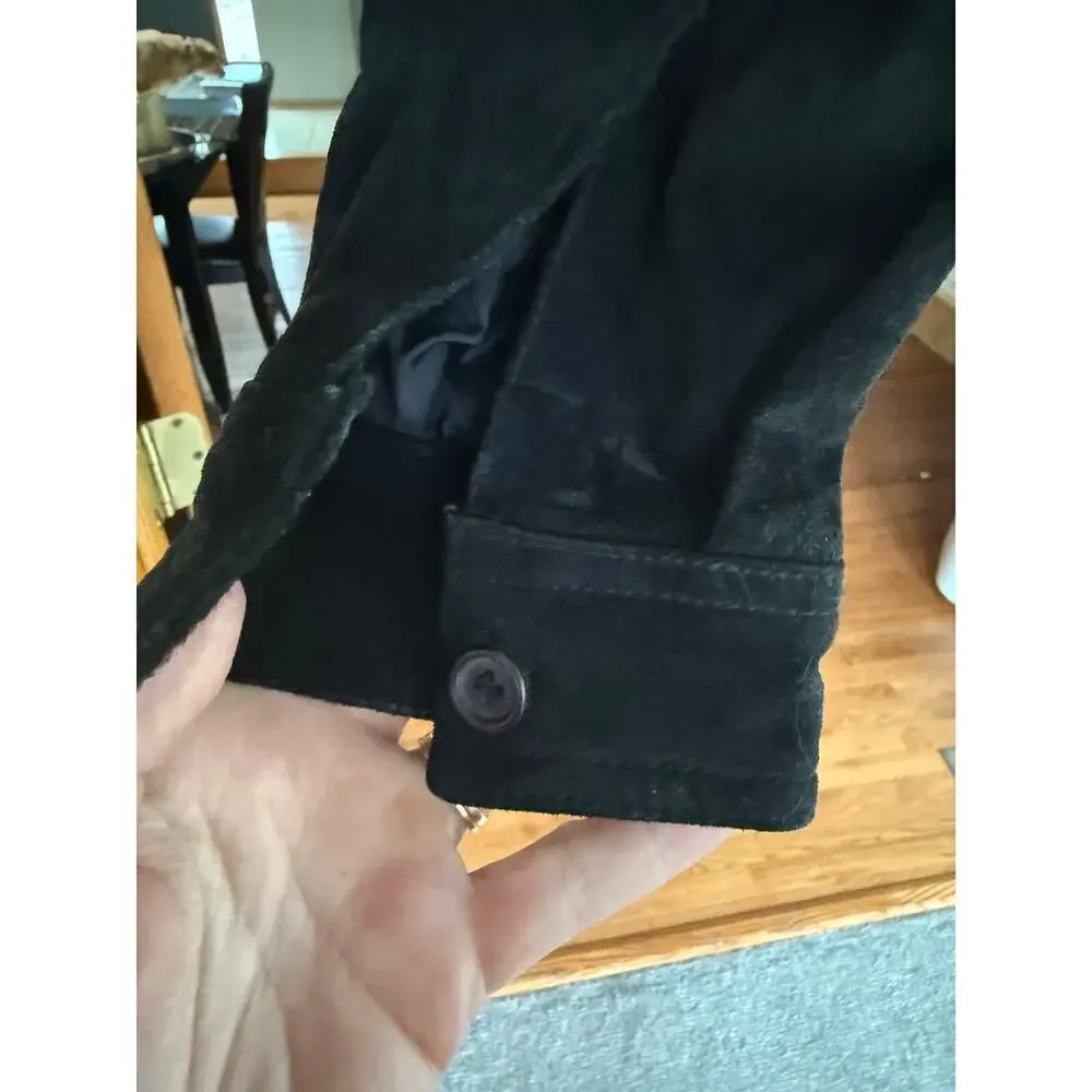 Wilson’s leather Maxima black‎ suede button jacket S